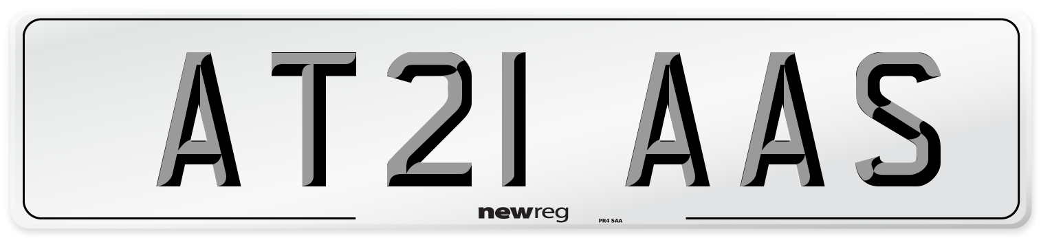 AT21 AAS Number Plate from New Reg